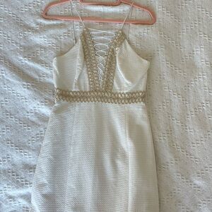 Lily Pulitzer Dress White with gold embellishment